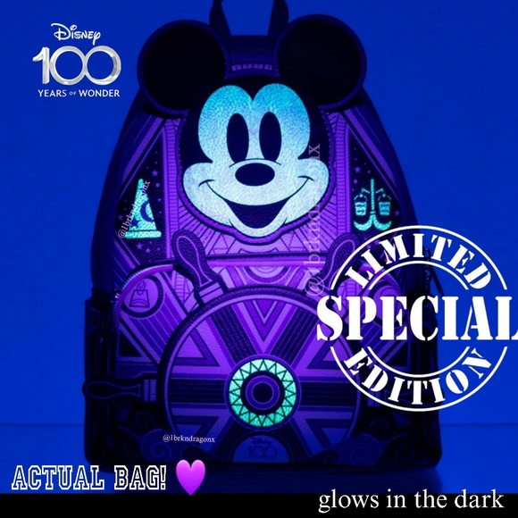 NWT Disney 100 Exclusive LoungeFly Mickey Steamboat Willie Backpack Limited - Picture 11 of 16